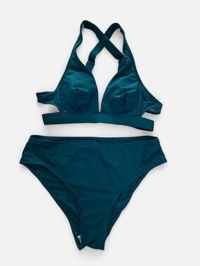Teal Crossback Bikini Set - Women Swim